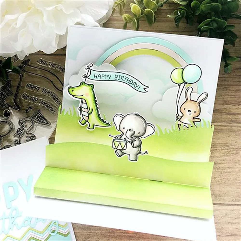 Little Animals Clear Stamps Sloth Elephant Crocodile Transparent Silicone Stamp For Scrapbooking DIY Craft Decoration Soft Stamp