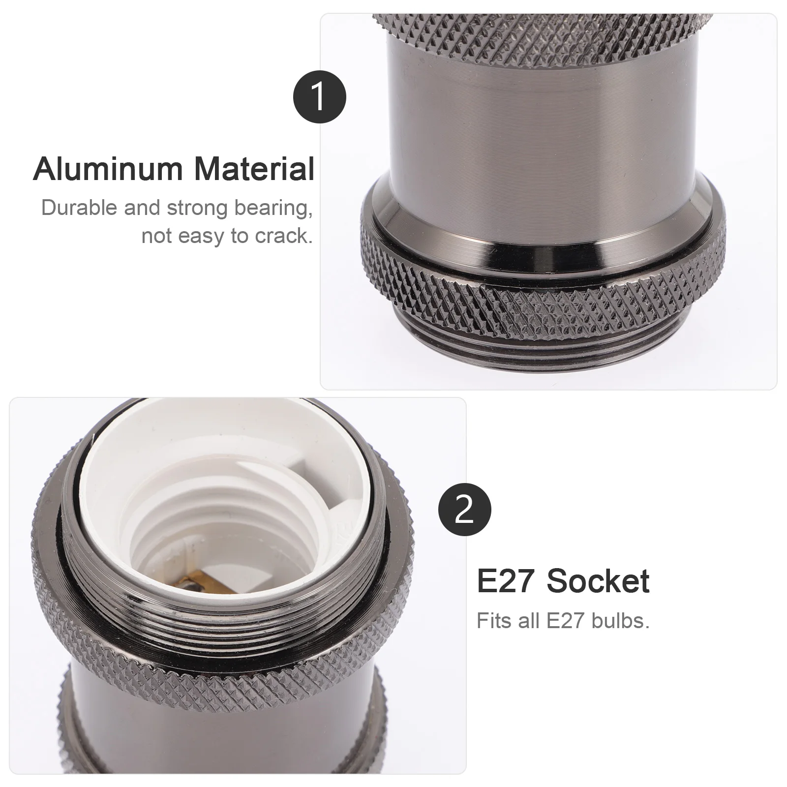 

E27 Vintage Style Aluminum Light Bulb Holder Threaded Base Ceiling Mounted Lamp Socket Heavy Duty Pendant Screw Socket