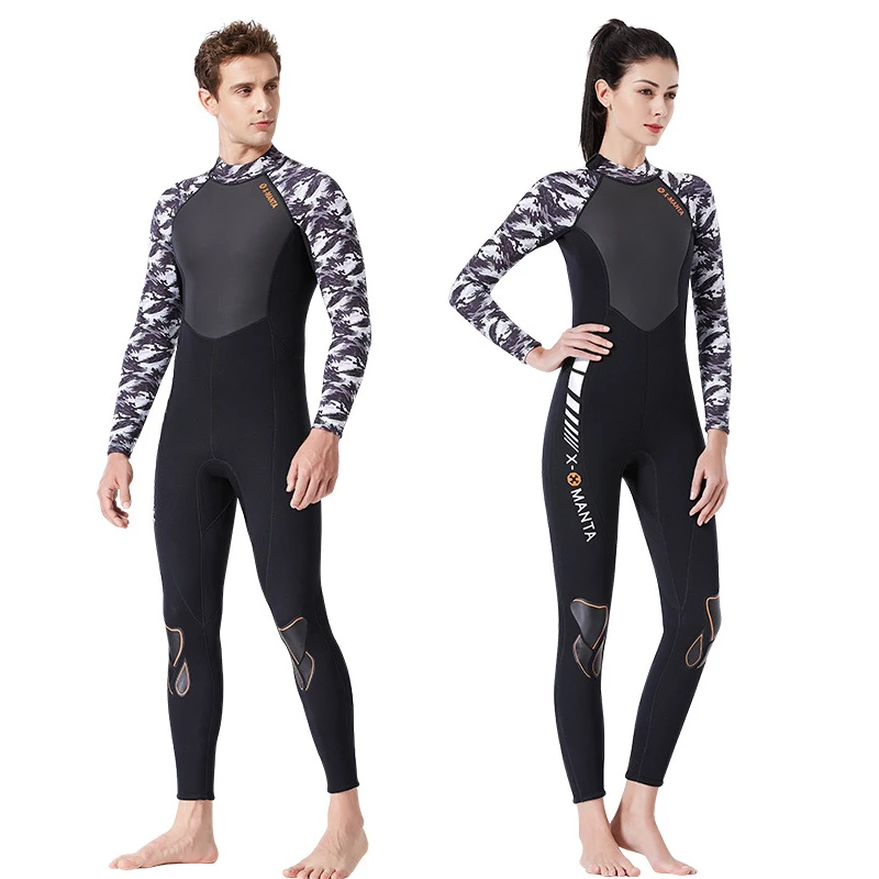 

3mm Neoprene Wetsuit Long Sleeve Dive Skin Snorkeling, Surfing,Canoeing, Swimming Triathlon Couple Diving Suit