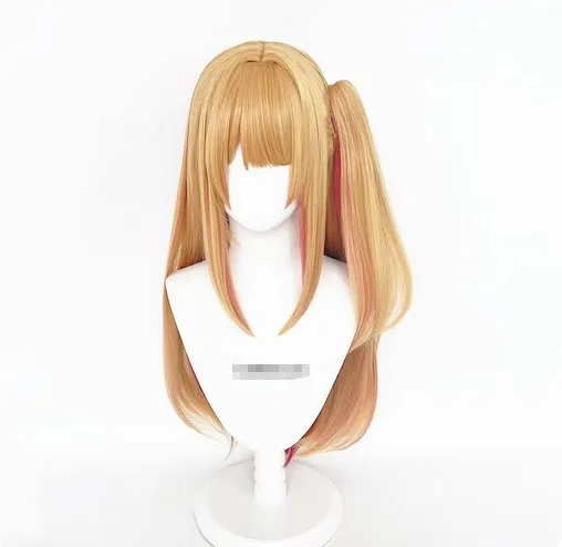 70cm Hoshino Rubii Cosplay Wig Oshi No Ko Straight Orange Gold Rose Pink Wig Cosplay Anime Wigs Heat Resistant Synthetic Wigs