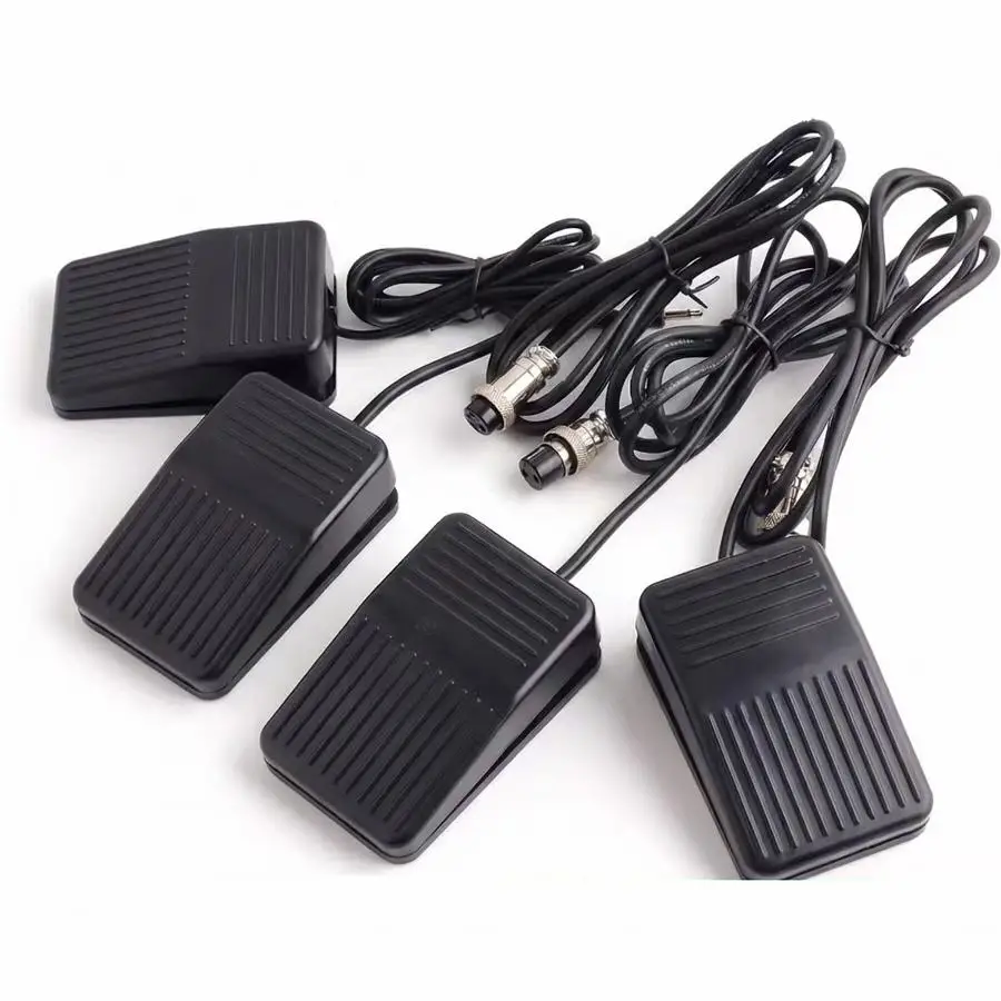 Foot Switch Nonslip Control Reset foot Pedal with GX16 Aviation Plug 2Pin/3Pin/4Pin 3.5mm Audio Plug for Various Control Systems
