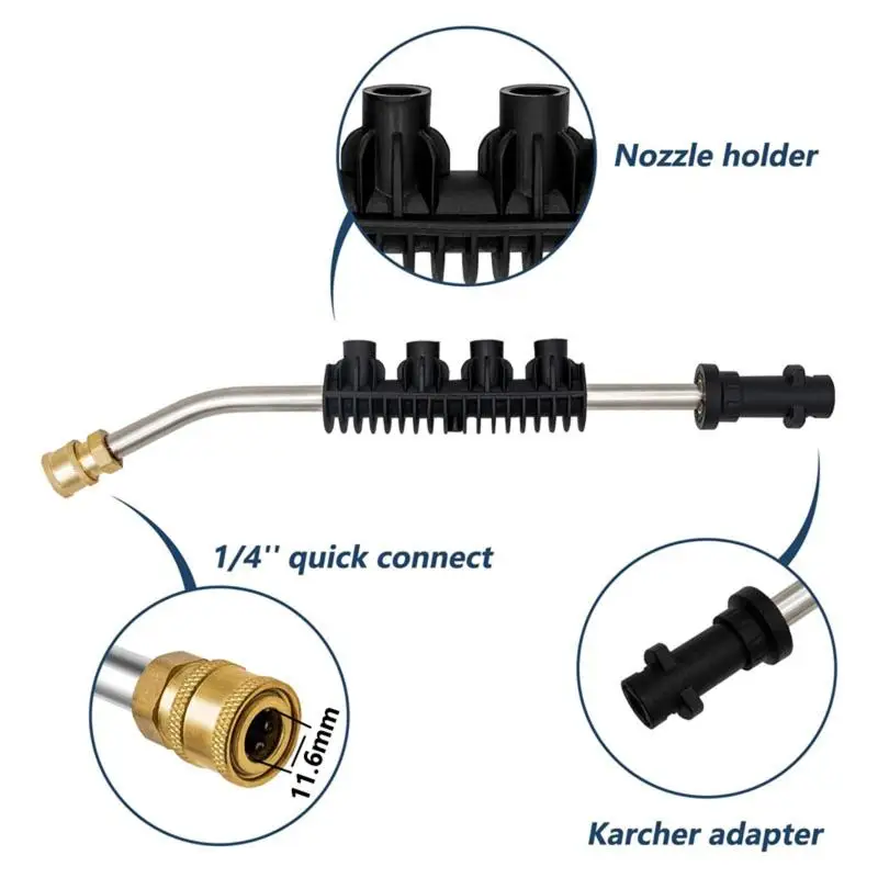 Pressure Washer Extension Wand 30° Curved For Karcher And Lavor 1/4