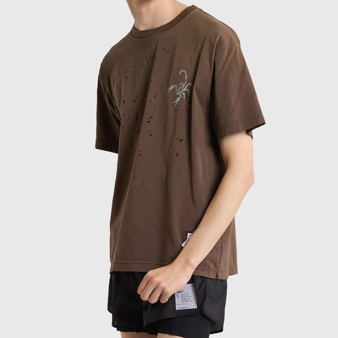 Satisfy Running Wormhole Scorpion Reflective Print Short Sleeve T-Shirt