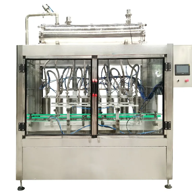 Automatic 4-Head Servo Piston Pump Liquid Filling Machine Juice Beverage Cosmetic Shampoo Bottles; Easy-to-Use Electric PET