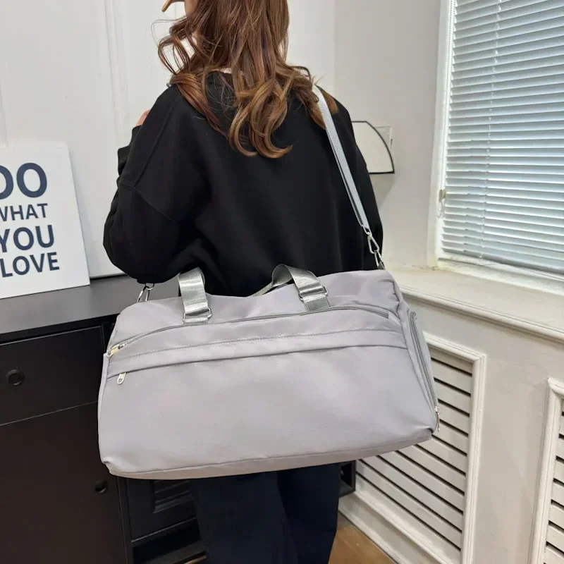 Oxford lazer 2024 bolsa de viagem de alta qualidade sólida na moda fitness bolsa ombro zíper macio leve simples crossbody saco