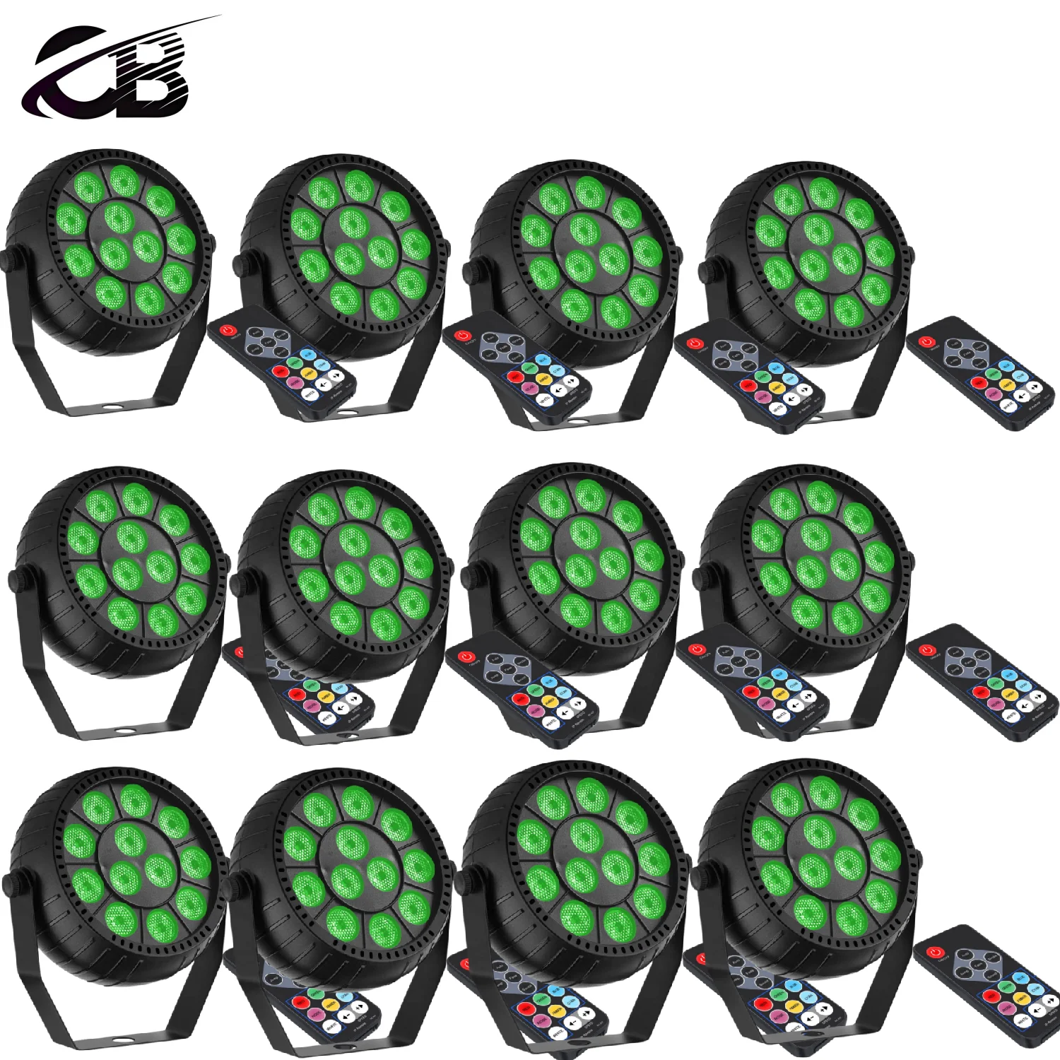 12 uds/12x3W batería led par/luz de lavado LED remota rgb equipo de lámpara de DJ de escenario profesional