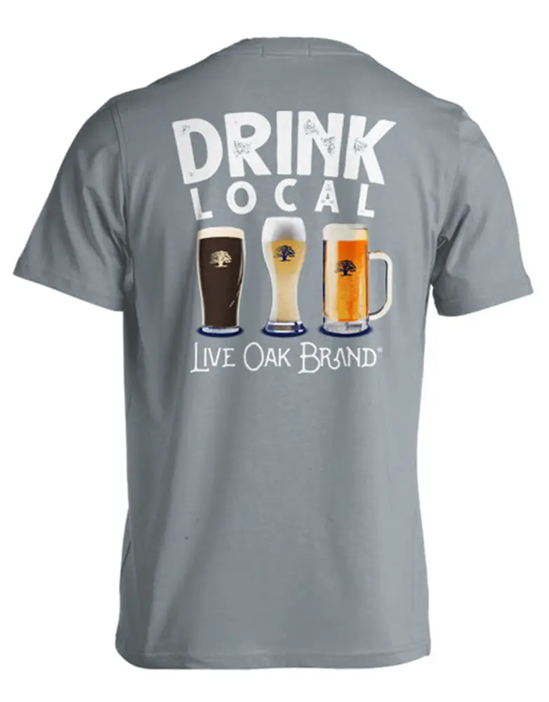 Live Oak Brand Drink Local Mugs Unisex Comfort Colors Pocket Short SleeveUnisex T-shirts for Men Women Summer Tees Cotton Luxury