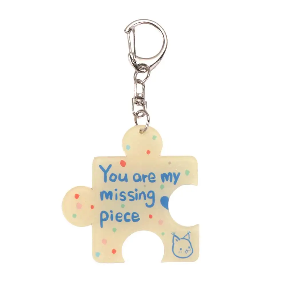 Multicolour Acrylic Puzzle Text Keychain Korean Style Accessories 