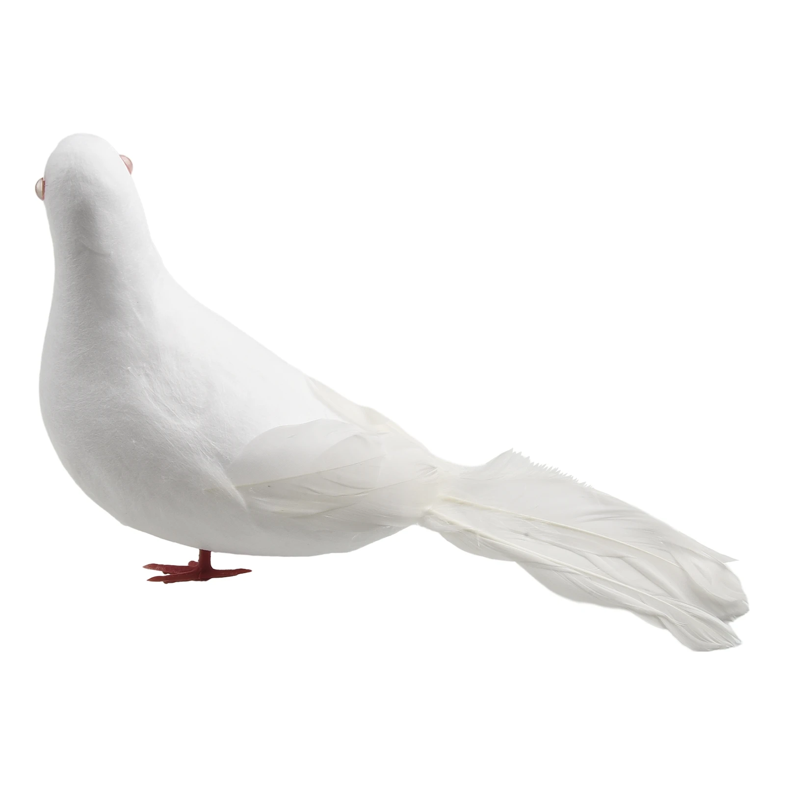 Set of 4 Lifelike Artificial Flying Doves Birds Plastic Ornaments for Decorative Use in Wedding Garden Home Store and Photo