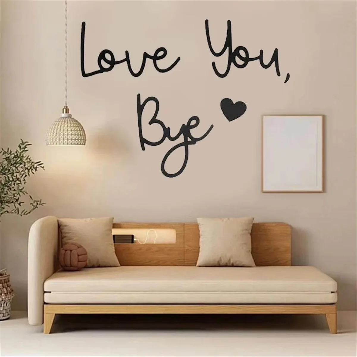 ATTU Love You Bye Sign Wall Decor Letters Wall Decor Bye Love You Wooden Script Sign - Wall Art Home Decor for Love