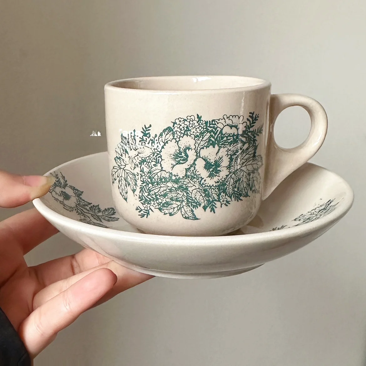 Retro Southeast Asian Ceramic Coffee Cup Hand-Painted Italian Style Coffee Cup Unique Small Special Texture Pattern