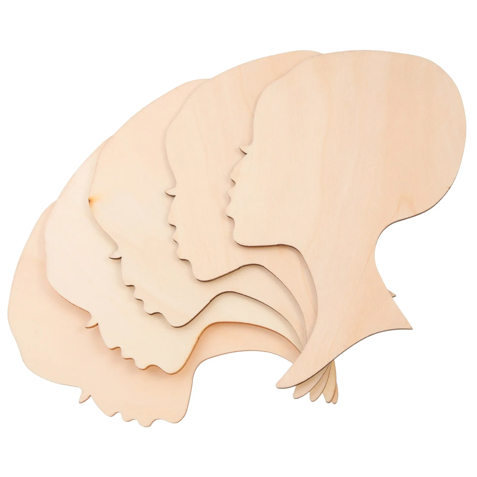 

10Pcs African Woman Head Wooden Cutouts Unfinished Wood Slices for Crafts DIY Painting Decoration Home Art Wooden Cutout Crafts
