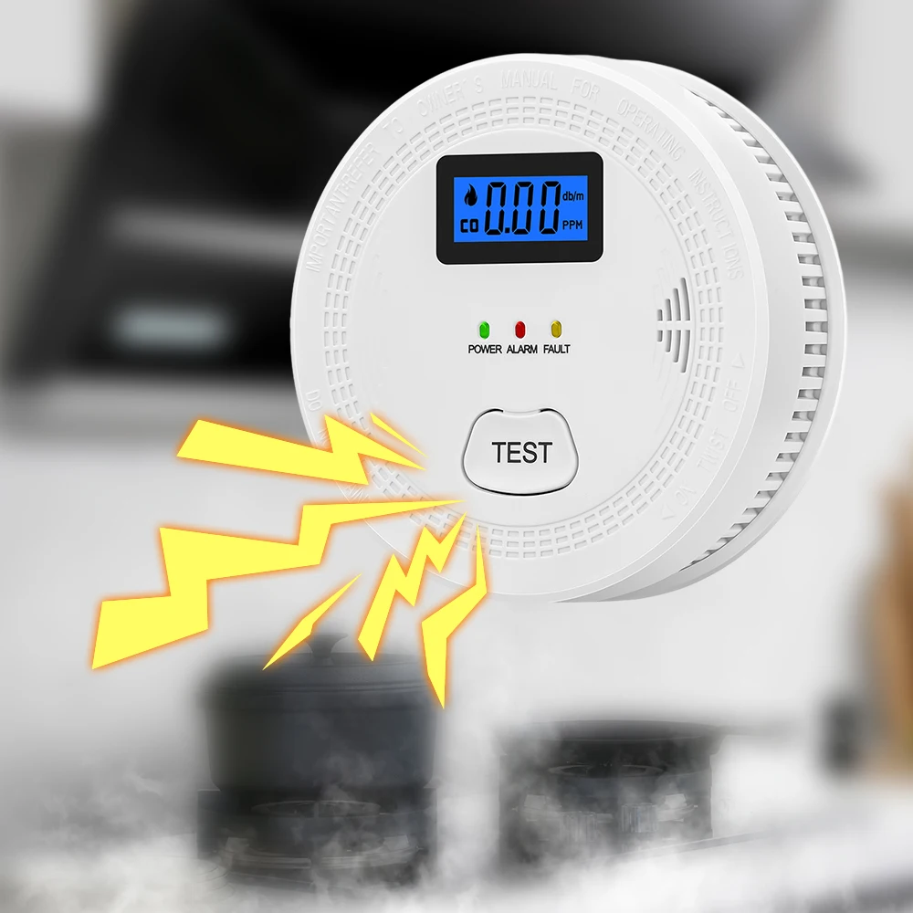 Smoke and Carbon Monoxide Detector Sensors Smart Smoke Detector Sound Light Alarm Ant-RFI Automatic Warning Smoke Alarm Detector