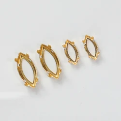 50Pcs Golden Silver Metal Emepty Claw Settings Metal Base Settings Crystal Clasp Diamond Container Dac Set Sew on Bracket