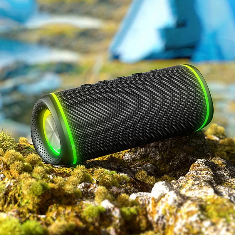 

Boombox Rockmia EBS-609 Waterproof Stereo Wireless 16W Bluetooth Speaker Bt5.3 With RGB Light Outdoor Fabrice Mesh Portable
