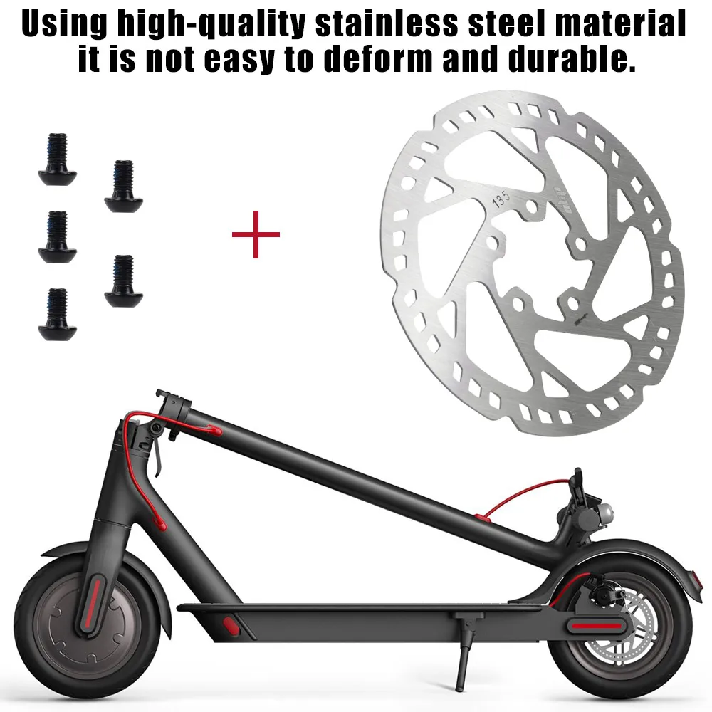 Electric Scooter 135mm Brake Disc Stainless Steel 5 Hole Brake Disc with 5 Screws for Xiaomi M365 Pro Pro2 M365 MI 3