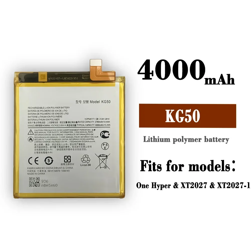 Batería KG50 de 4000 mAh para Motorola Moto One Hyper XT2027 XT2027-1 XT2027-2 XT2027-3 + kit de herramientas de reparación