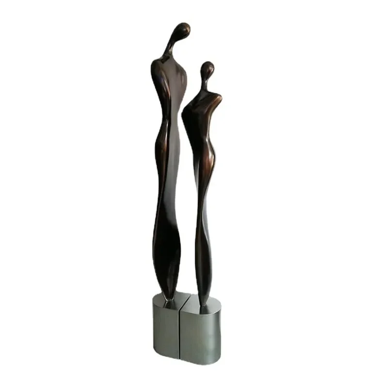 Figure fiberglass sculpture corridor, aisle window floor-to-ceiling ornaments outdoor, large entrance decoration