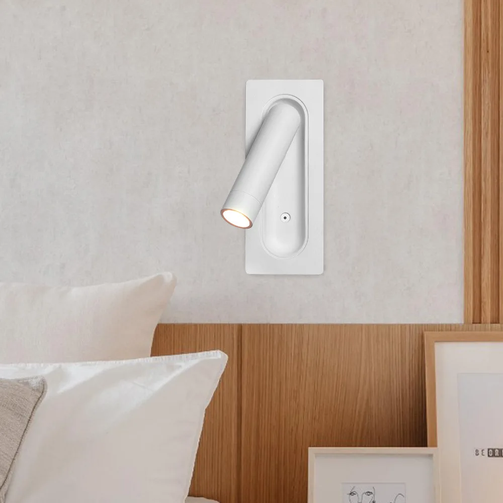 Adjustable Minimalist LED Wall Lamp Hotel Headboard Reading Light For Guest Room Modern Hotel Indoor Bedside LED wall light