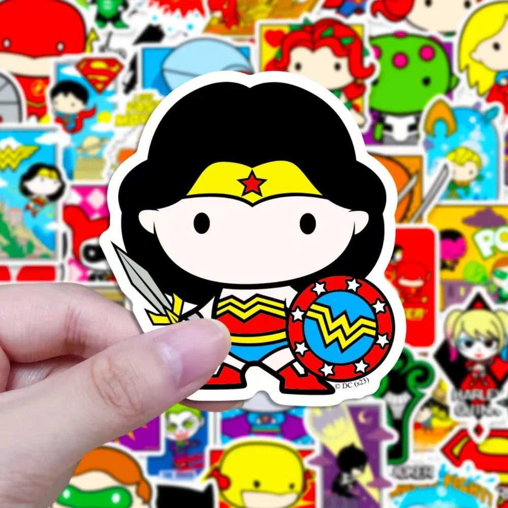 Pegatina de dibujos animados de la Liga de la justicia de CC genuina, calcomanías de juguetes de la serie de superhéroes adecuadas para maletas, guitarras, patinetas, pegatinas decorativas