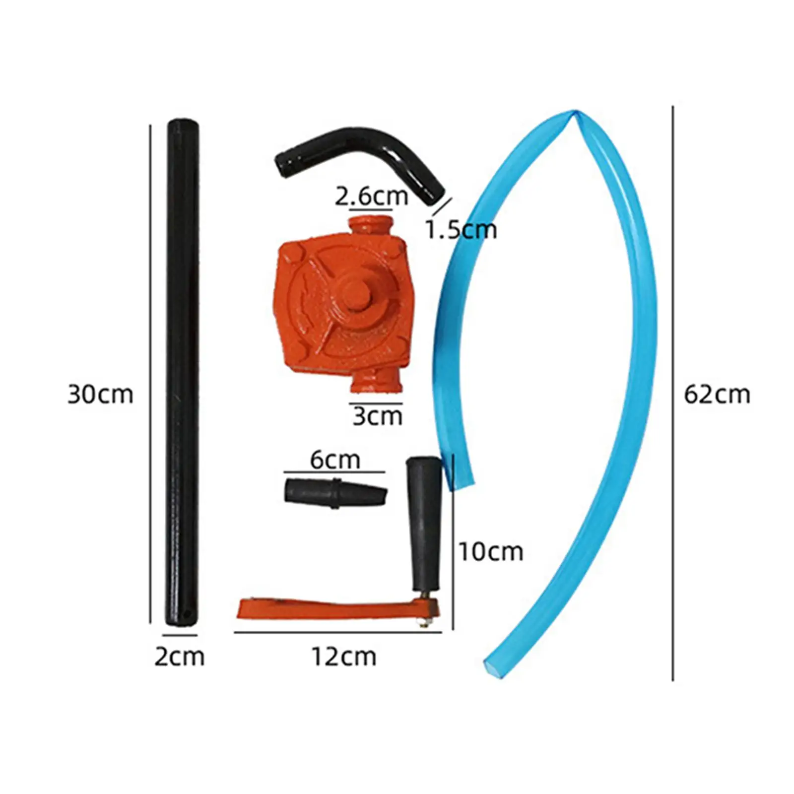 Durable Iron Oil Transfer Pump Fluid Drum Pump Gear Hand Crank Fuel Extraction Tool for Car Tractor