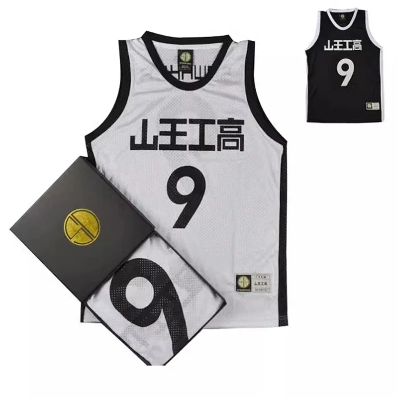 

Sannoh Anime Shohoku School Basketball Team Jersey Black Akita Eiji 9 Sawakita Jersey Tops Sports Wear Uniform Cosplay Costume