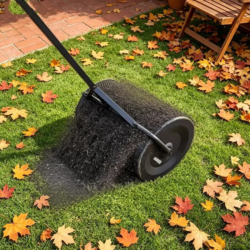 Professional Lawn Care Compost Spreader Roller, Push Style Mesh Topdresser for Golf Course & Residential Yard