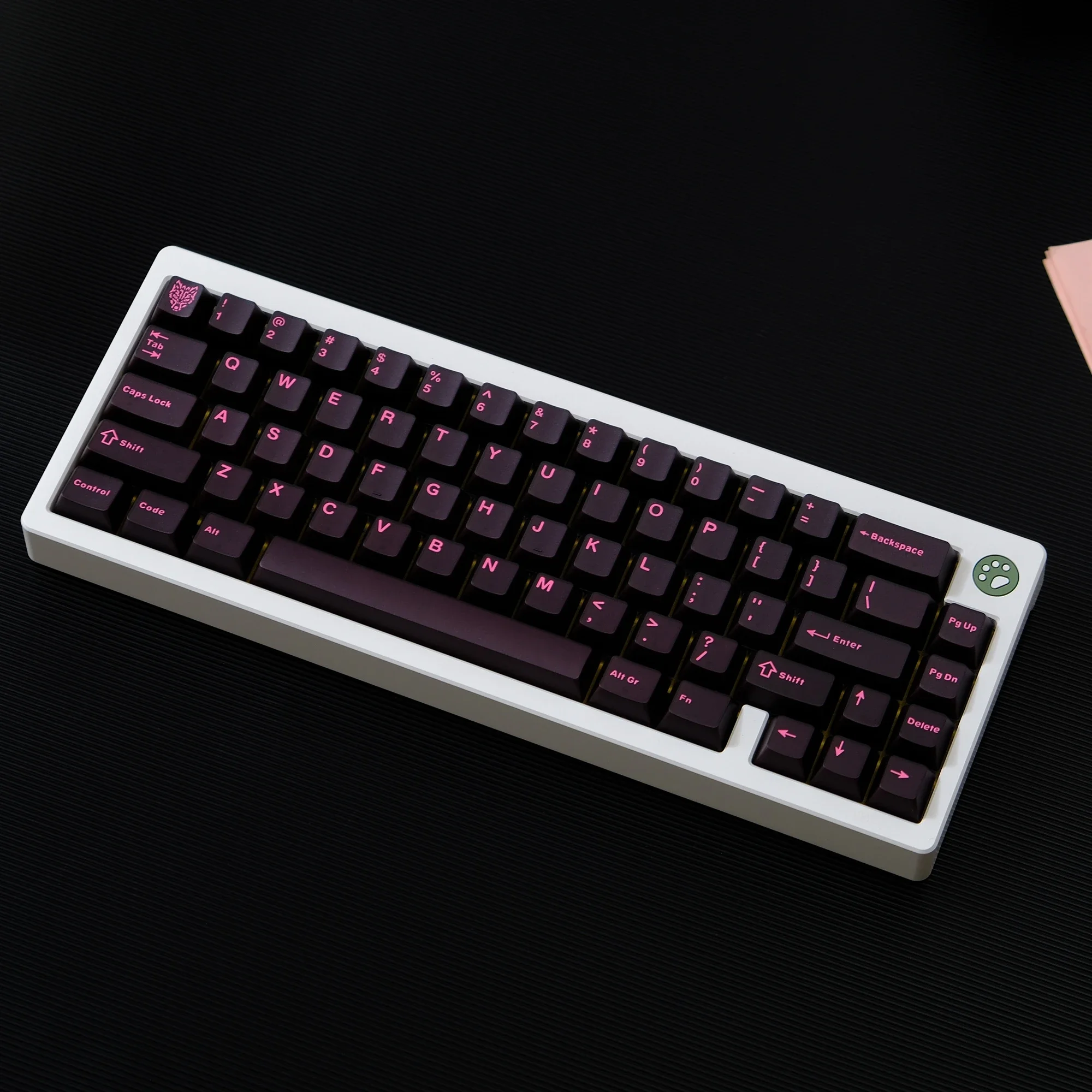 

114-клавишные колпачки для клавиш Aifei, ABS, двойной выстрел, розово-красный, вишневый профиль, полупрозрачный с механической клавиатурой 2,25U, 2,75U, 7U, ПК