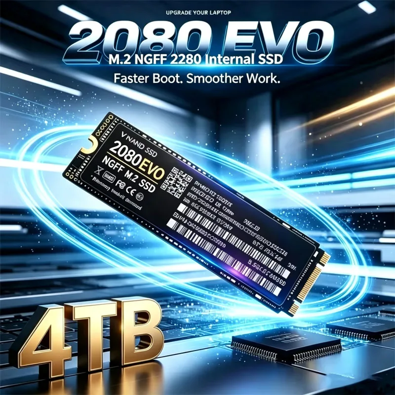 2080 EVO M.2 NGFF Portable SSD M2 2280 Internal Solid State Drive 500GB 1TB 2TB 4TB, Laptop High Performance Storage
