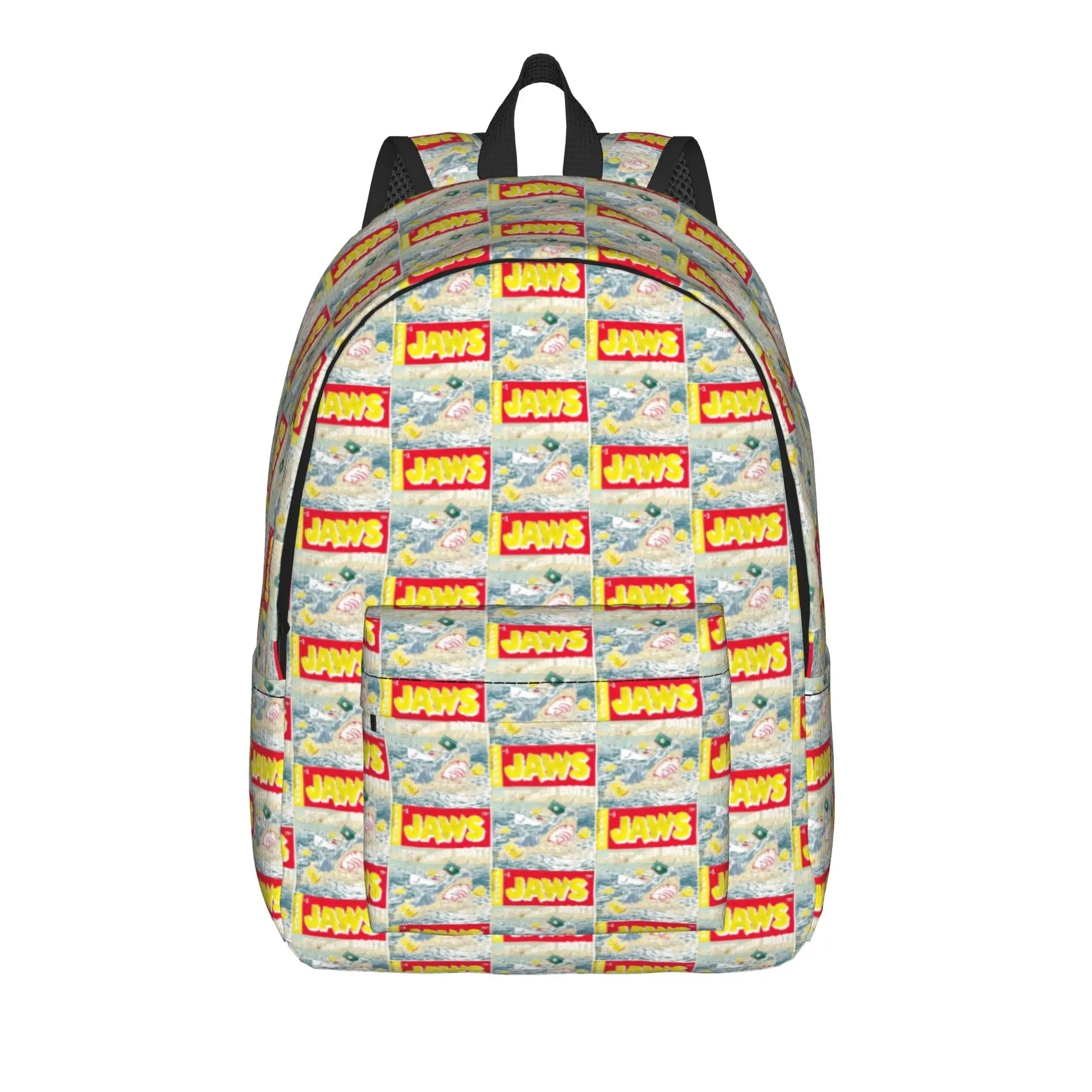 Jaws Edition Comic Book Backpack  Men Polyester Travel Backpacks Large Kawaii High School Bags Rucksack