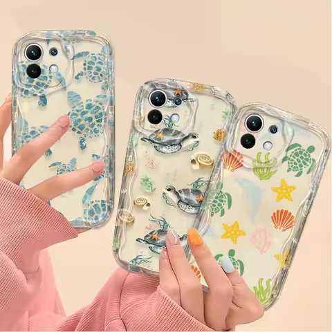 Summer Ocean Turtle Wave Case For Xiaomi 13T 12T 14 13 12 11 Lite 5G NE 10T POCO X5 X6 Pro X3 NFC X4 GT F3 F4 F5 F6 M6 M5S C65