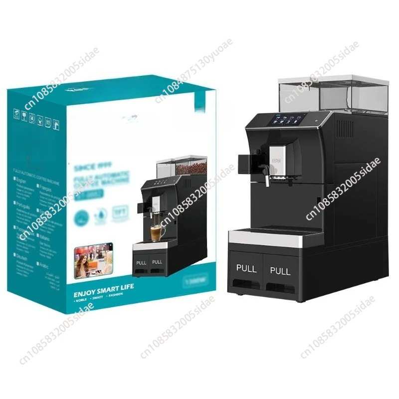 

Бизнес ЖК-экран, автоматическая кофемашина для измельчения зерен, паровой пенопласт с молоком, автоматическая кофемашина