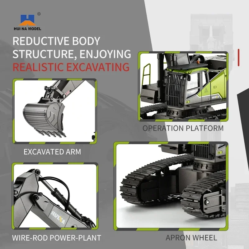 Upgrade 1/14 HUINA 1593 RC Excavator Dumper Truck Crawler Alloy Tractor Loader 2.4G Radio Controlled Car Engineering Toy Gift view 4