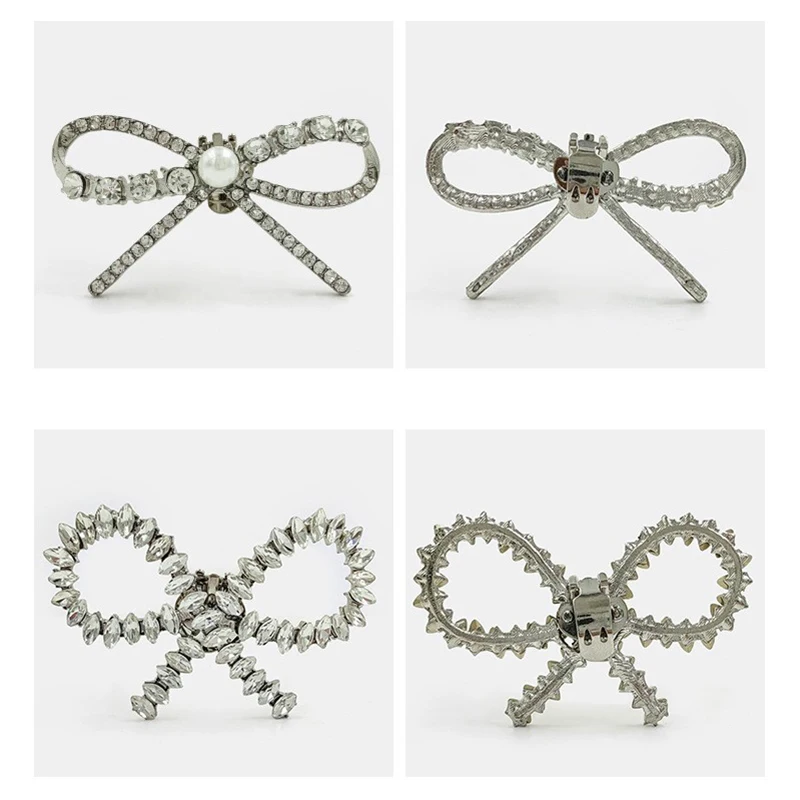 Sepatu kristal klip wanita hak tinggi sepatu pernikahan pengantin wanita berlian imitasi pesona gesper dekorasi yang dapat dilepas aksesori klip sepatu