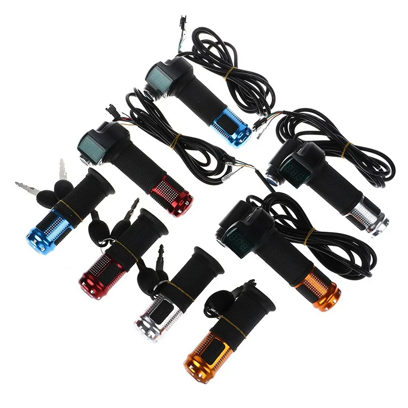 Red Screen Digital Display Twist Throttle with Key Lock for Electric Bike Scooter Speed Control