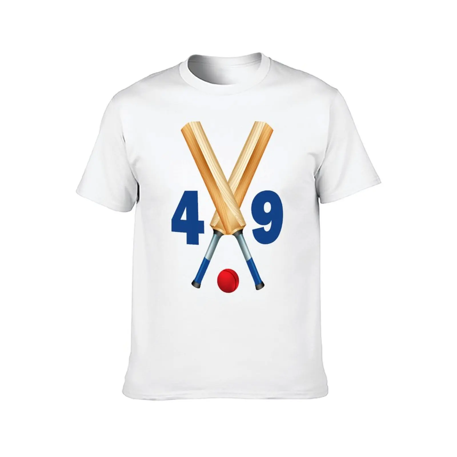 Cricket number 49 - forty nine with bats and ball T-Shirt T-shirts oversize valentines clothes custom t shirt anime shirts men