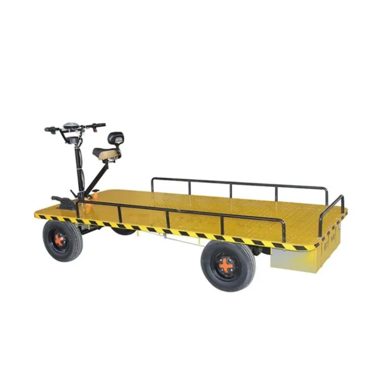 Electric flat car electric trolley with 4 wheels electric hitch mount warehouse trolley cargo tricycle carrier