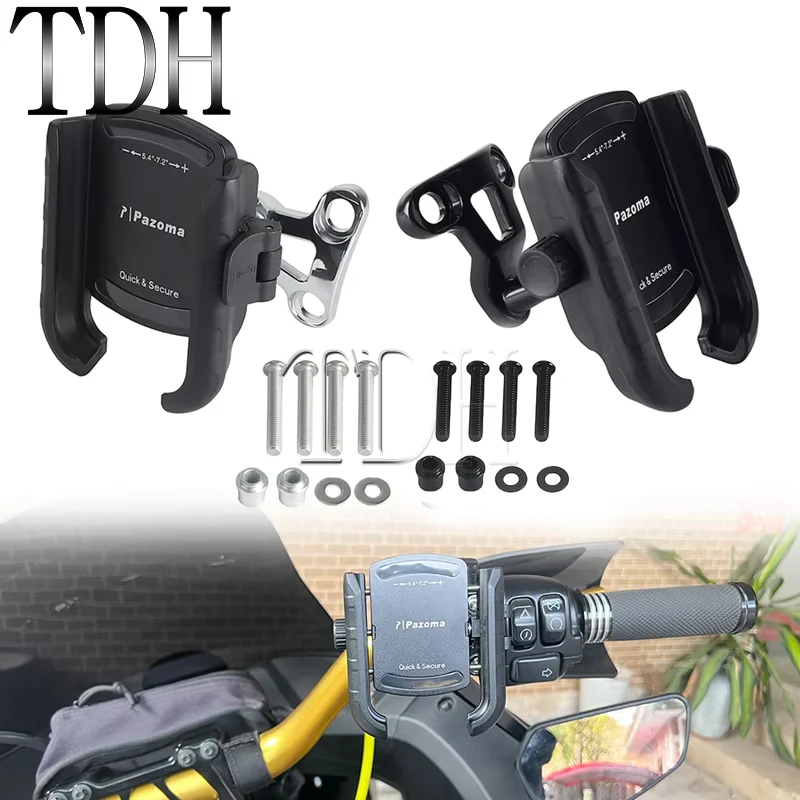 Mobile Phone Holder Bracket For Harley Sportster XL FLHC FLSL FXBB 5.4-7.2in Phones Cellphone Quick Stem Stand Handlebar Bracket