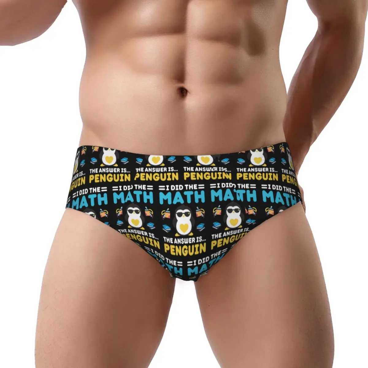 

I Did The Math The Answer Is Penguin Funny Mathematician Men Triangle Panties Ventilate Short Underwear for Homme Man