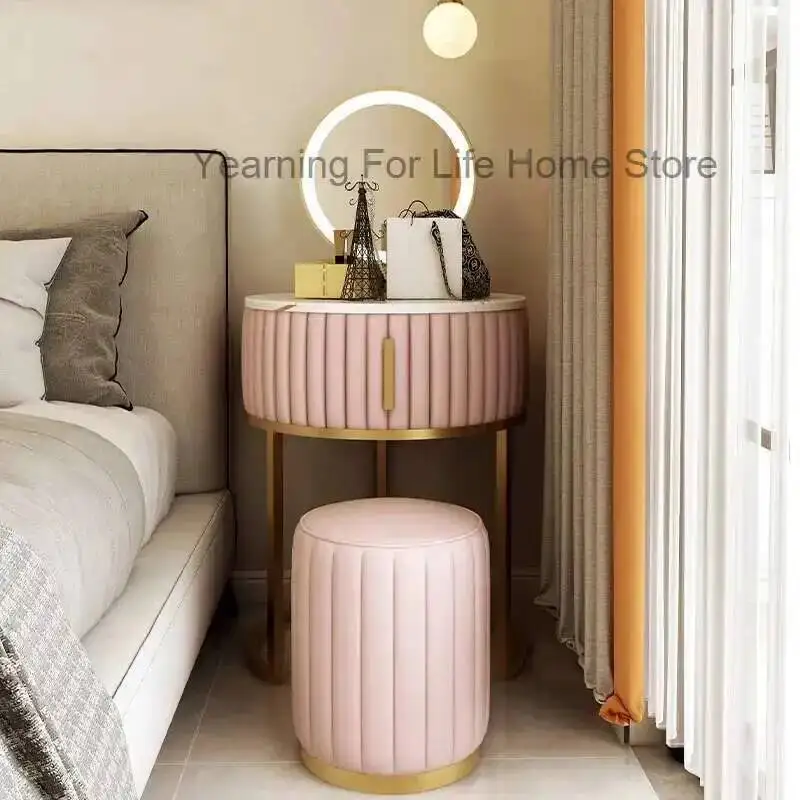 

Single Makeup Bedside Small Bedroom Mini Ultra Dresser Cabinet Instagram Dresser Vanity Set with Lighted Mirror Home Furniture