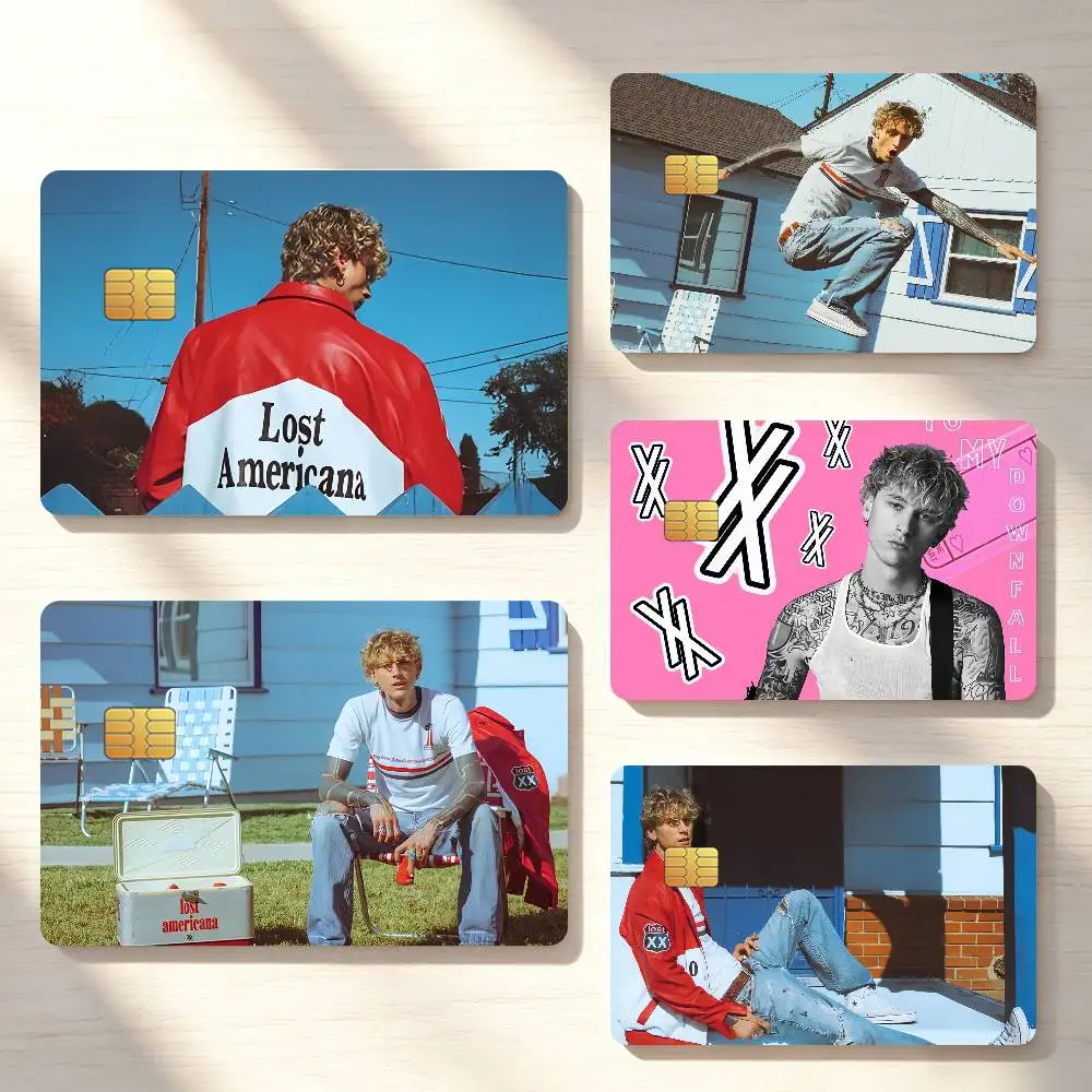 Singer M-Machine G-Gun K-Kelly-MGK Lost Americana Credit Card Skin Stickers For Bank Bus Cards Waterproof Anti-Scratch Gift 4PCS