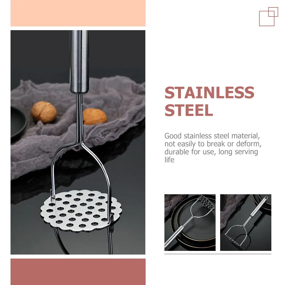 

Potato Masher Stainless Steel For Mashing Potatoes Beans Sweet Potatoes Vegetables Fruit Manual Presser Reusable Kitchen