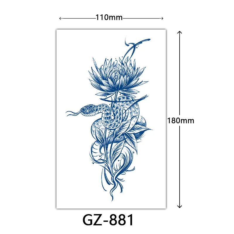 11x18 cm tatouages imperméables autocollant de tatouage demi manuel une unité aucune géométrie tatouages temporaires autocollants pour ongles précipités