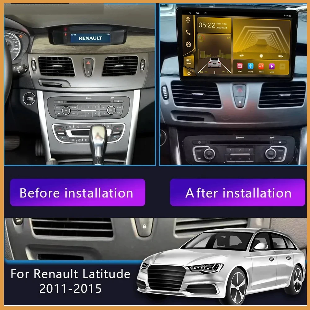 Android 14 For Renault Latitude 1 2010 - 2015 Car Radio Multimedia Video Player Navigation GPS Android radio No 2din dvd 5G