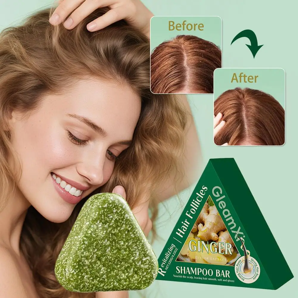 

Ginger Shampoo Bar Nourishing Strengthen Hair Roots Anti-Hair Loss Oil Control Fluffy Remove Dandruff Shampoo Soap Hair Care