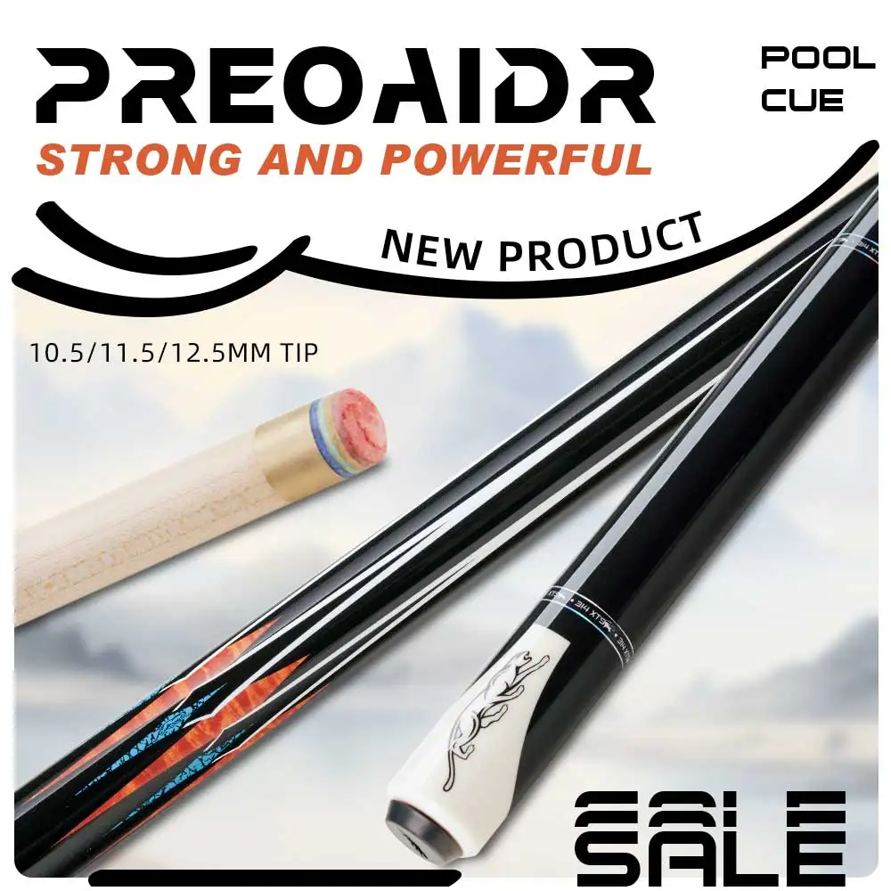 

PREOAIDR 3142 Leiting Pool Cue Maple Shaft Billiard 147cm Pool Stick 12.5/11.8/10.8mm Rainbow Tip Uniloc Joint Cue Free Case