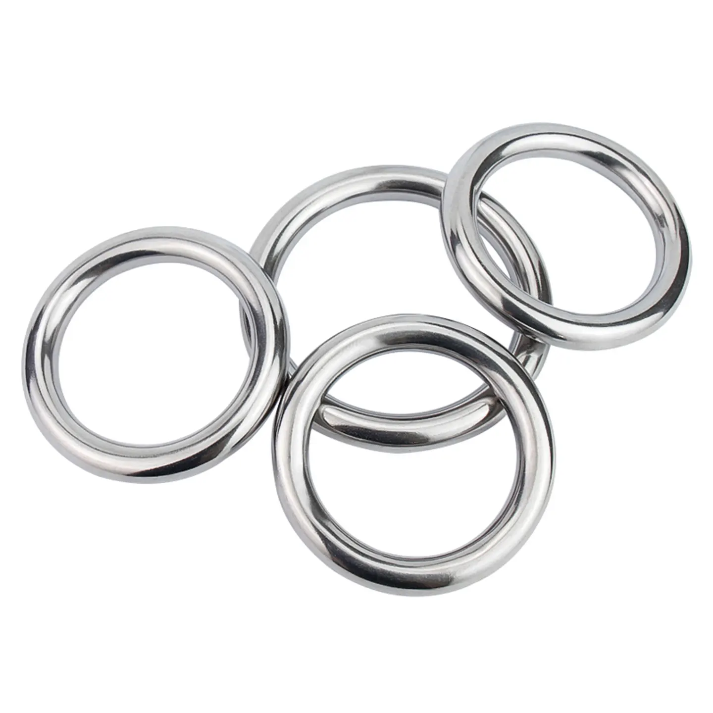 2IN Seamless 304 Stainless Steel O Ring 45pcs Metal Rings Solid Heavy Duty Multi-Purpose Metal O-Ring for Macrame Dog Leashe Bag