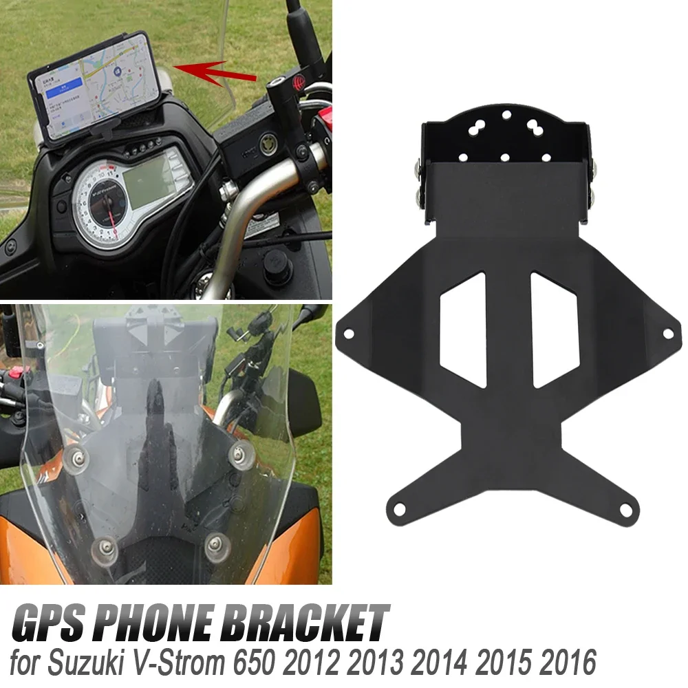 

New Motorcycle Bracket Mobile Phone GPS Board Bracket Mobile Phone Holder USB For SUZUKI V-STROM 650 XT DL 650 Vstrom 2012-2016