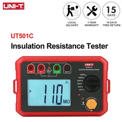 UNI-T Insulation Resistance Tester UT501C 1000V Digital Ohm Tester Auto Range Backlight