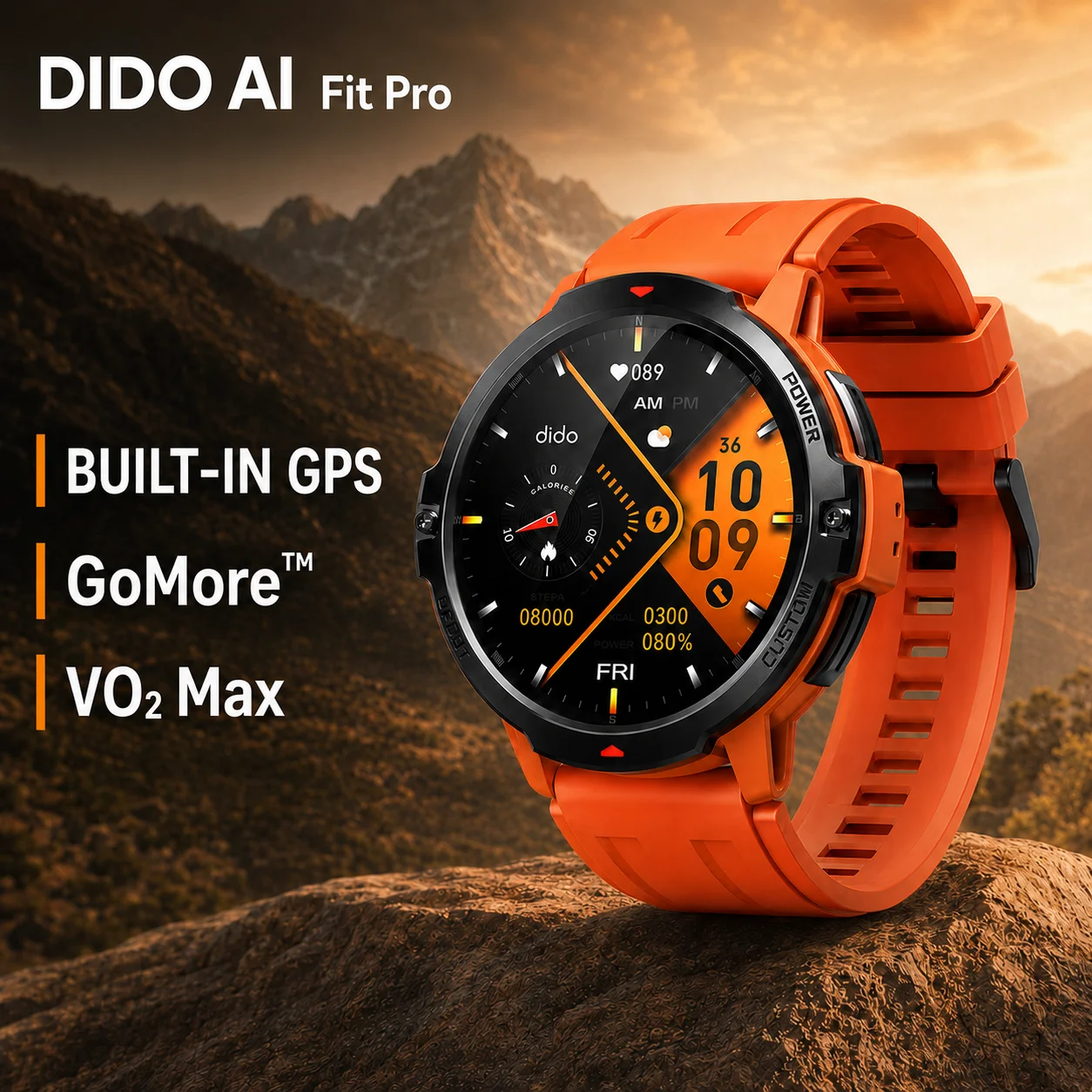 DIDO AI Fit Pro GPS Fitness-Smartwatch GoMore Training VO2 Max Recovery 1,46" AMOLED Bluetooth-Anrufe 3ATM Wasserdichte Uhr